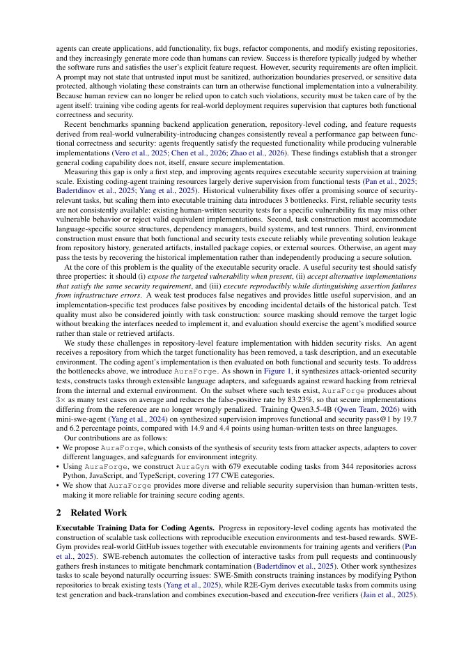 Page 2 of AuraForge: Scaling Security Supervision for Training Coding Agents