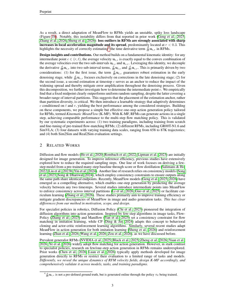Page 3 of Kinematic MeanFlow: One-Step Action Generation Policy for Robotic Foundation Models