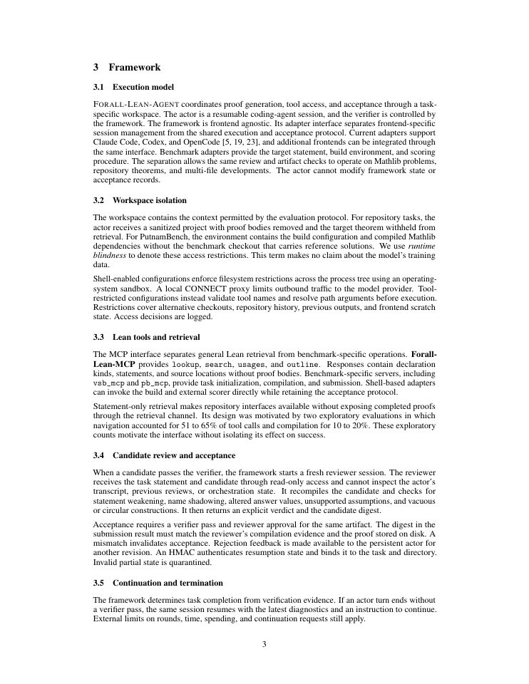Page 3 of FORALL-LEAN-AGENT for Auditable Reasoning in Formal Mathematics and Software Verification