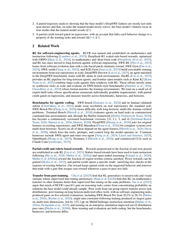 Page 3 of Cross-Benchmark Transfer from RL on Agentic Coding Tasks