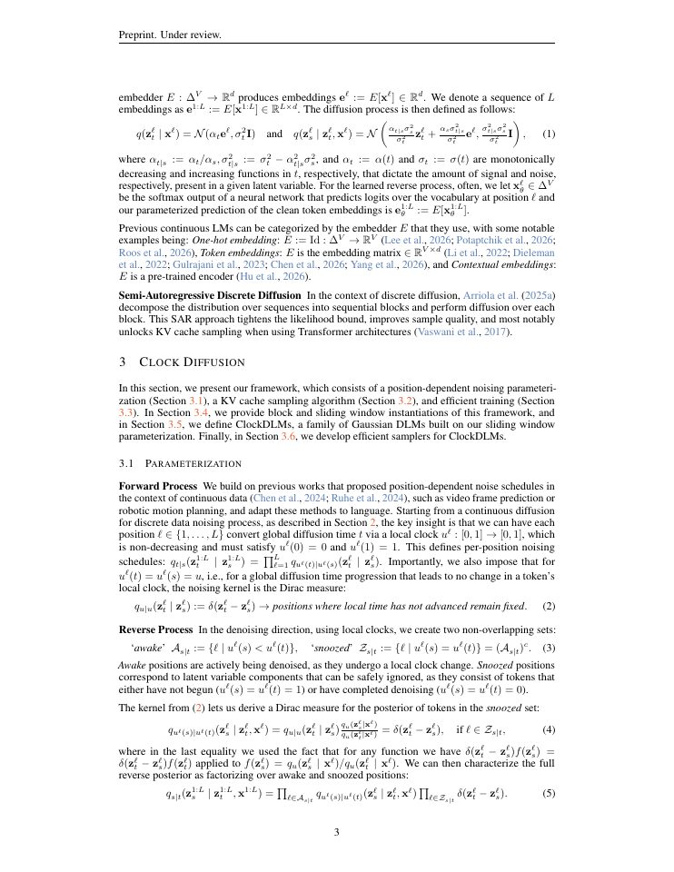 Page 3 of Clock Diffusion: Efficient Semi-Autoregressive Continuous Diffusion Language Models