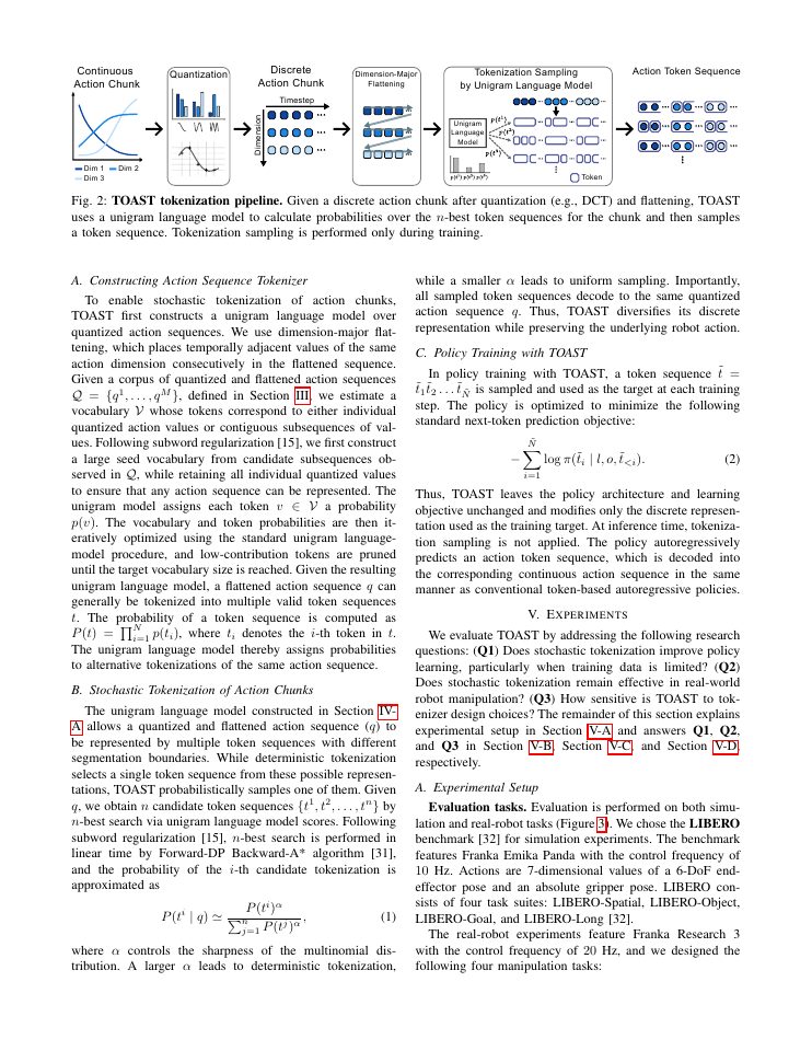 Page 3 of TOAST: Stochastic Robot Action Tokenization for Autoregressive Vision-Language-Action Models