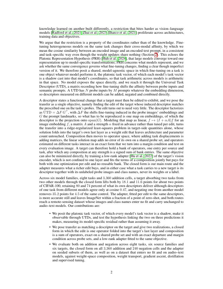 Page 2 of Platonic Task Arithmetic