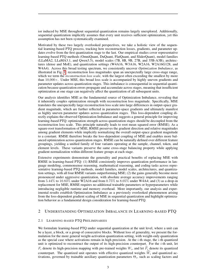 Page 3 of The Devil Is in the Reconstruction Loss Scale: Rethinking Optimization in LLM Quantization