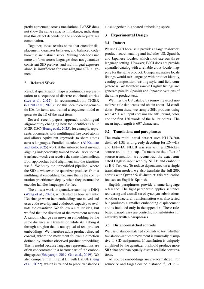 Page 2 of Do Multilingual Encoders Produce Language-Consistent Semantic IDs?