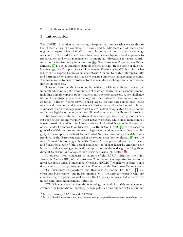Page 2 of An ontology for cross-sectoral crisis management: core and public health modules