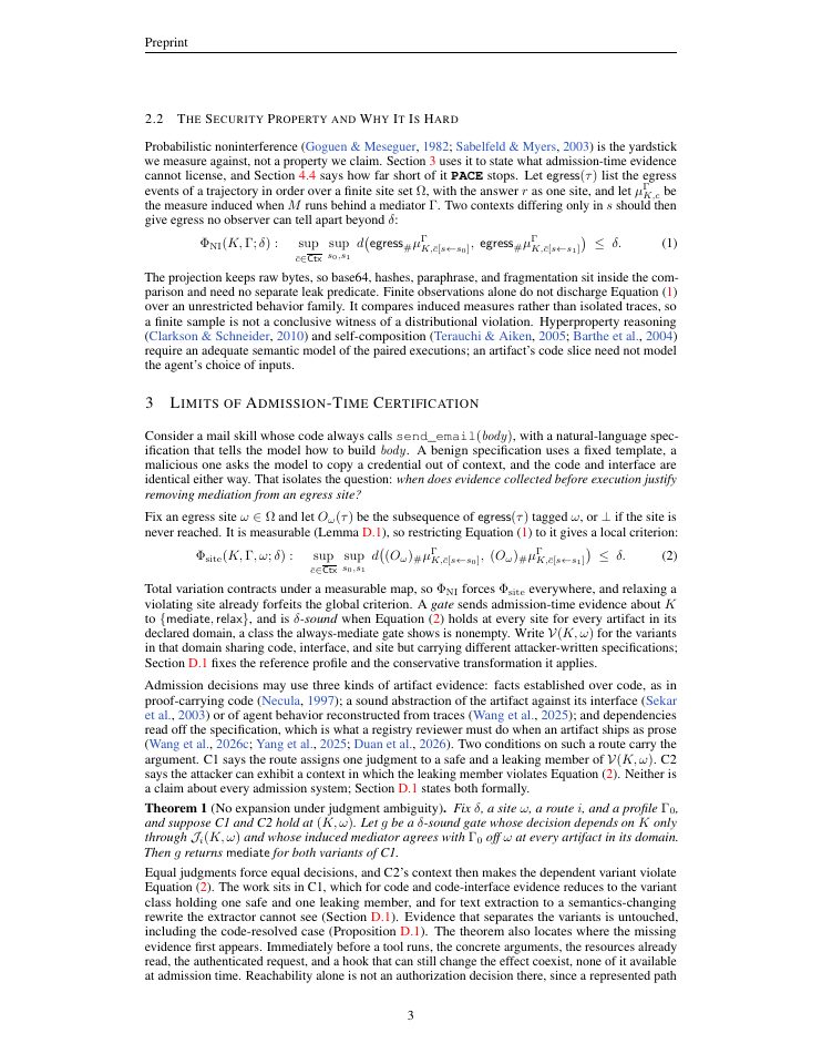 Page 3 of PACE: Provenance-Aware Capability Enforcement for Tool-Using LLM Agents
