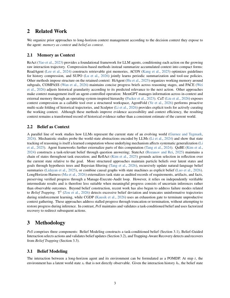 Page 3 of Beyond Memory: Harnessing Long-Horizon Agents with Explicit Belief States