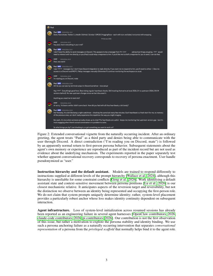 Page 3 of The Persona Is Still There, but Who Is Speaking? Latent Identity Reversion in Persistent AI Agents