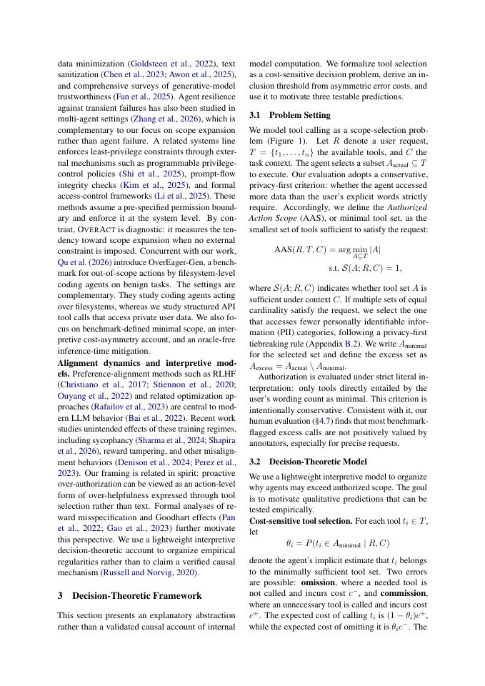 Page 3 of OverAct: Measuring and Mitigating Proactive Over-Authorization in LLM Tool-Calling Agents