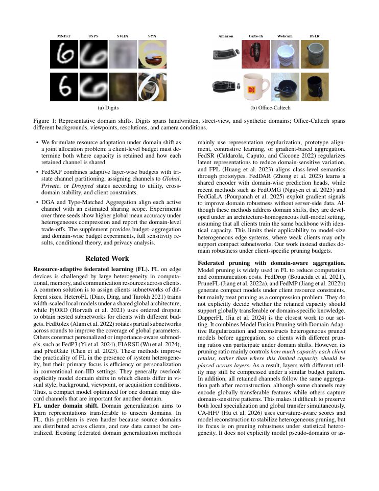 Page 2 of FedSAP: Federated Learning with Structured Adaptive Partitioning for Multi-Domain Heterogeneous Edge Devices