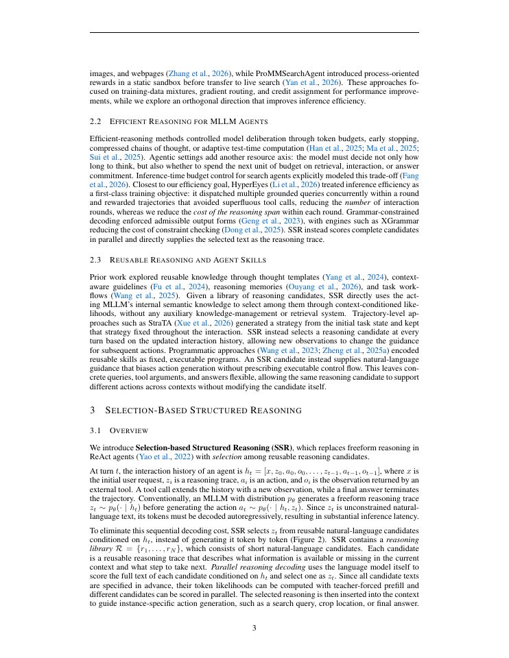 Page 3 of Selection-Based Structured Reasoning: Toward Efficient Multimodal Search Agents