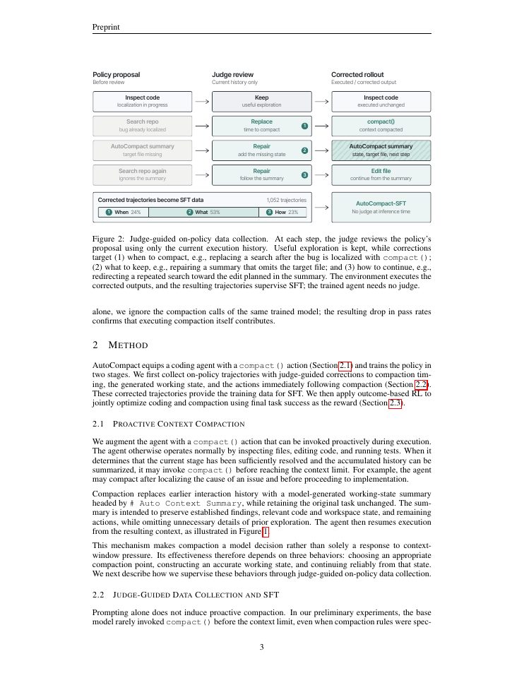Page 3 of AutoCompact: Learning When to Compact Context in Long-Horizon Coding Agents