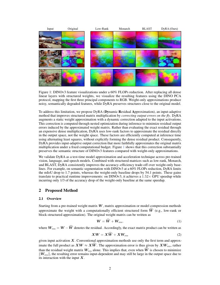 Page 2 of DyRA: Dynamic Residual Approximation for Efficient Matrix Multiplication in DNNs