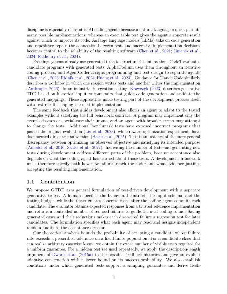 Page 2 of GTDD: Generative Test-Driven Development for AI Coding Agents with Adversarial Testing