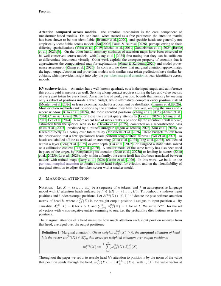 Page 3 of Emergent Structure in the Marginal Attention Space of Language Models