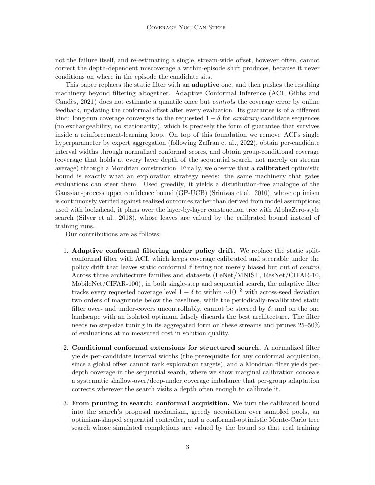 Page 3 of Coverage You Can Steer: Online Conformal Calibration for RL-Driven Hardware-Aware NAS