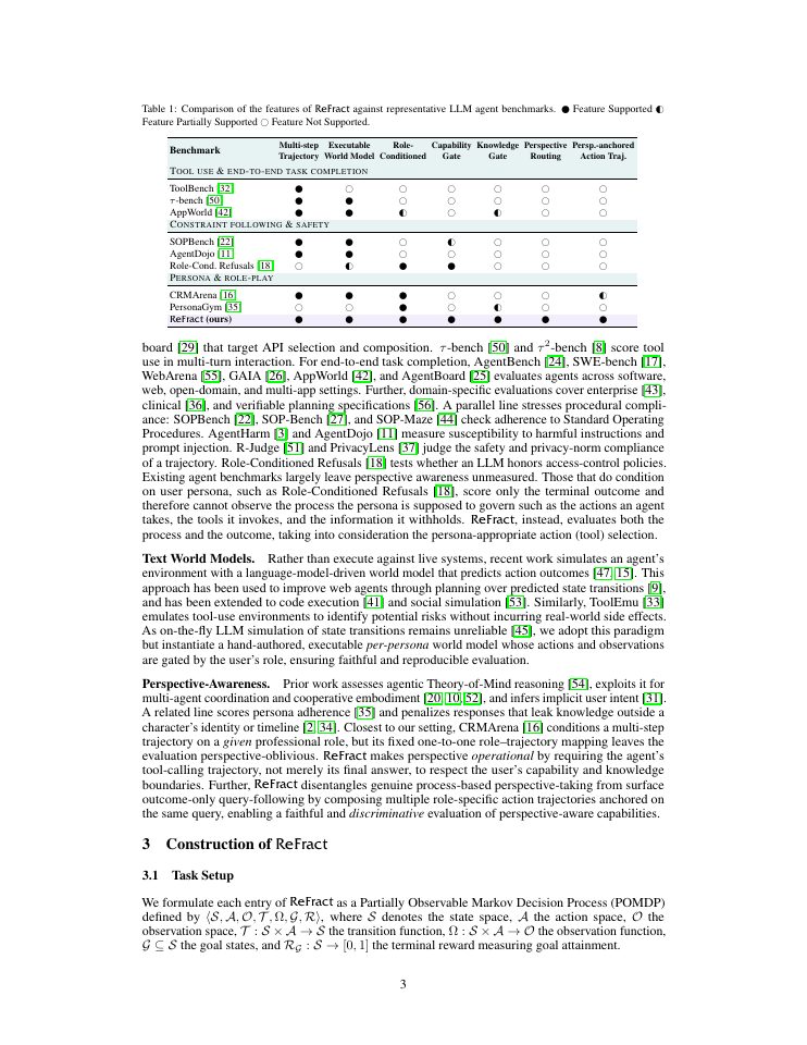 Page 3 of ReFract: Benchmarking Perspective Awareness in Language Model Agents with Text World Models