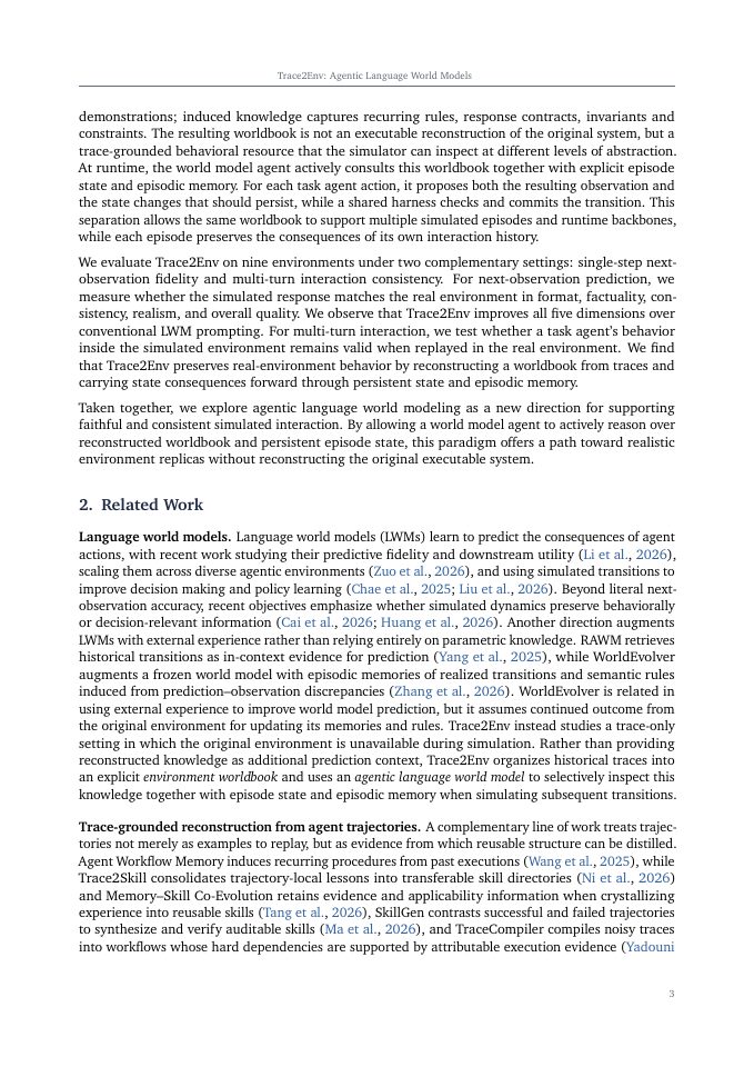 Page 3 of From Traces to Agentic Worlds: Agentic Language World Models for Interactive Environment Simulation