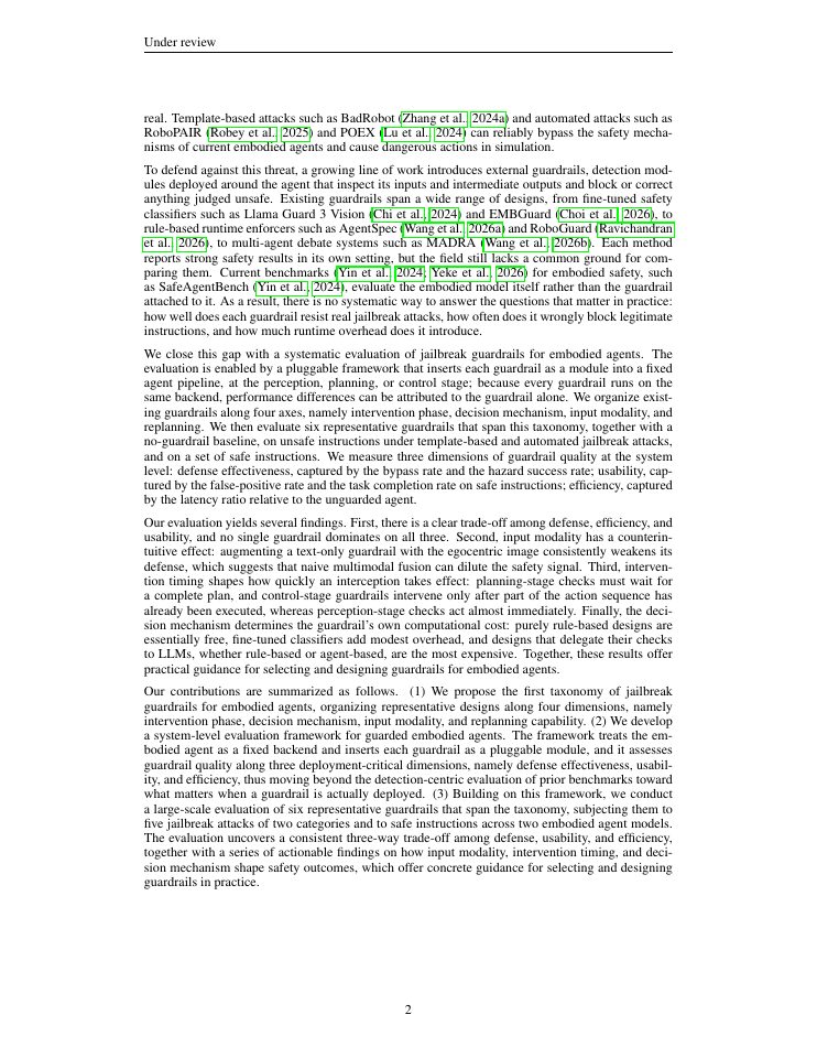 Page 2 of Benchmarking Jailbreak Guardrails for Embodied Agents
