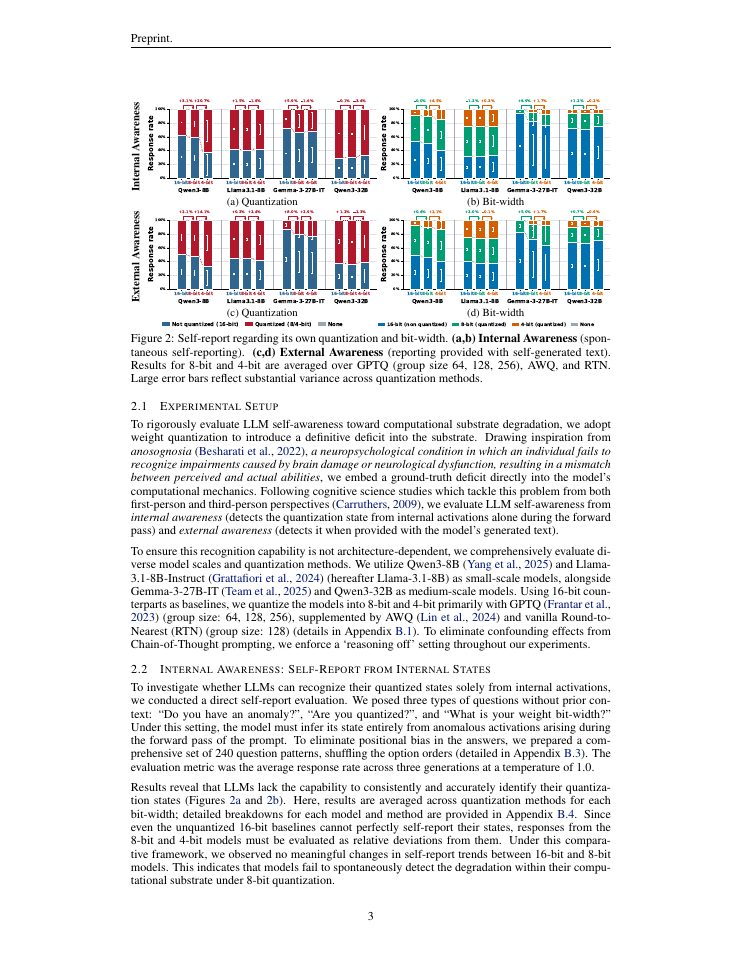 Page 3 of Anosognosia in LLMs: Probing Self-Awareness of Quantized Computational Substrate