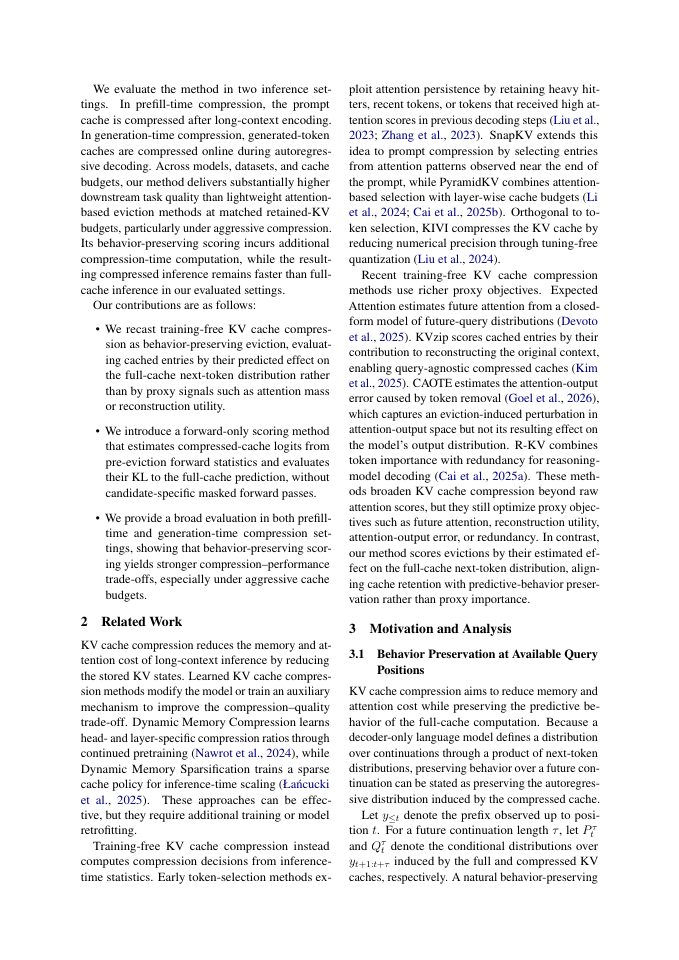 Page 2 of Behavior-Preserving KV Cache Compression