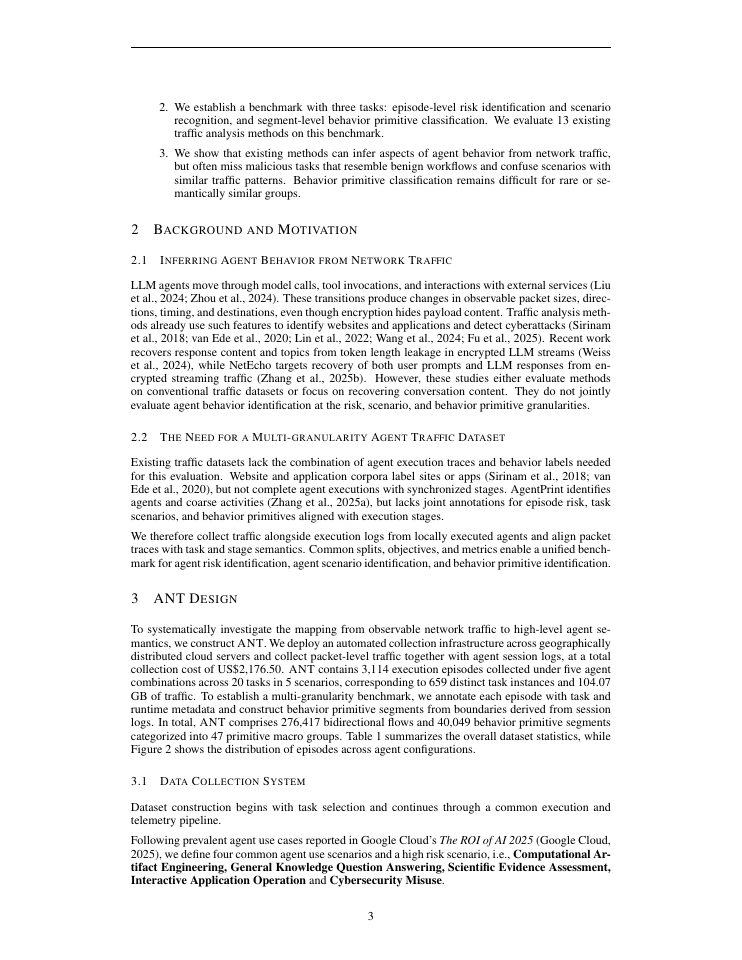 Page 3 of ANT: A Multi-Granularity Network Traffic Dataset and Benchmark for Agents Behavior Auditing