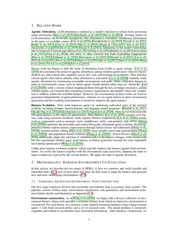 Page 3 of HERA: Harness-Environment Co-Evolution for Reliable Agentic Abstention