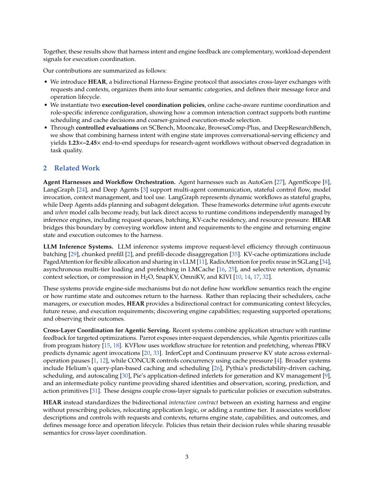 Page 3 of Can Agent Harnesses and Inference Engines Hear Each Other? The HEAR Protocol for Agentic LLM Serving