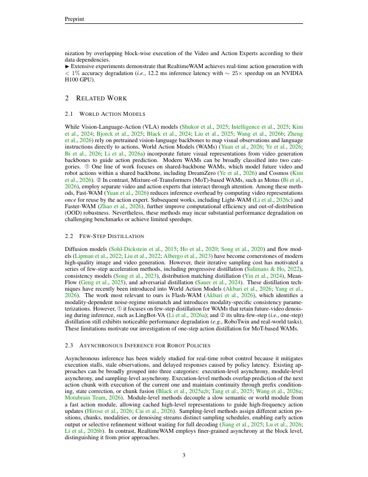 Page 3 of RealtimeWAM: One-Step Asynchronous World Action Models