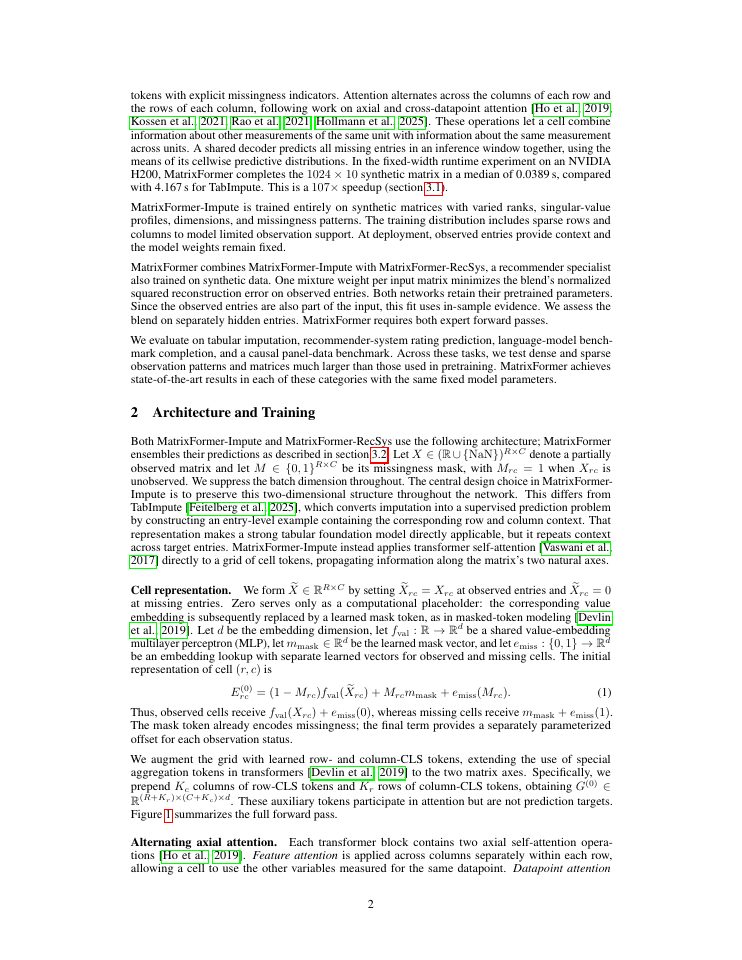 Page 2 of MatrixFormer: A Foundation Model for Matrix Completion