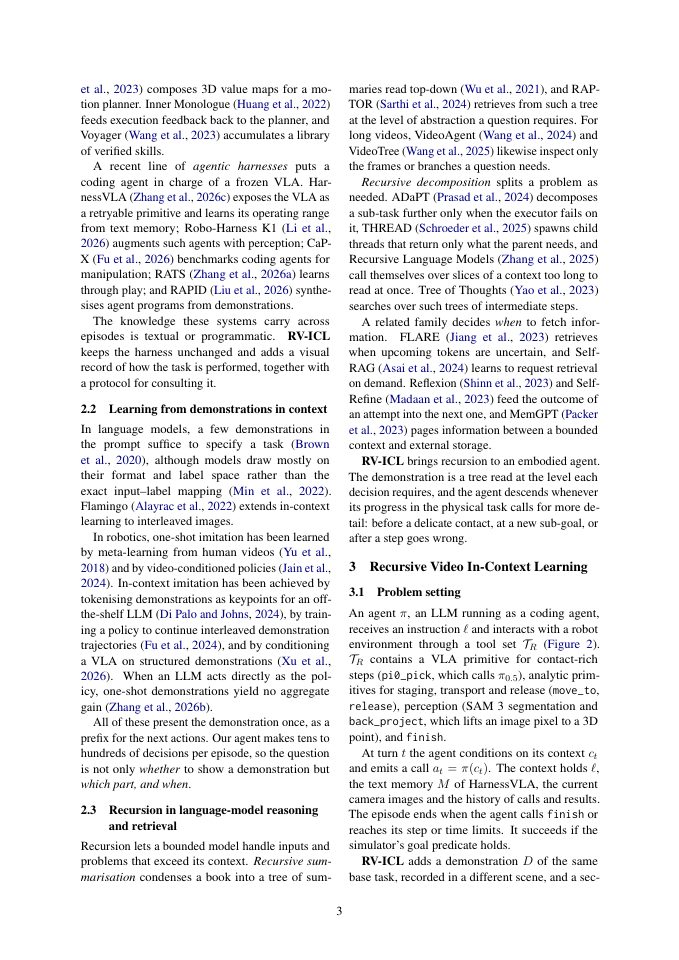 Page 3 of Recursive Video In-Context Learning for Agentic Robot