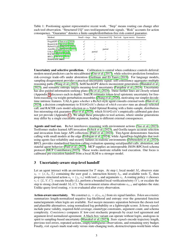 Page 3 of Do I Need the Cloud? Uncertainty-Aware Step-Level Handoff for Small Language Model Agents