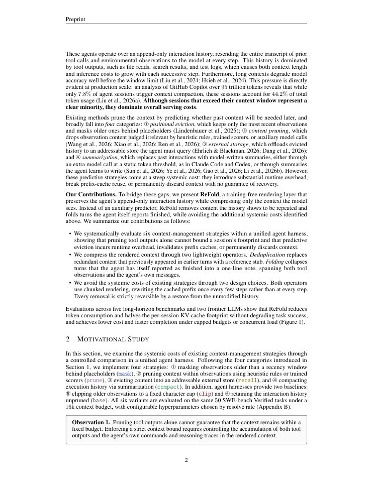 Page 2 of ReFold: Training-Free Reversible Inter-Turn Context Folding for Long-Horizon Agents
