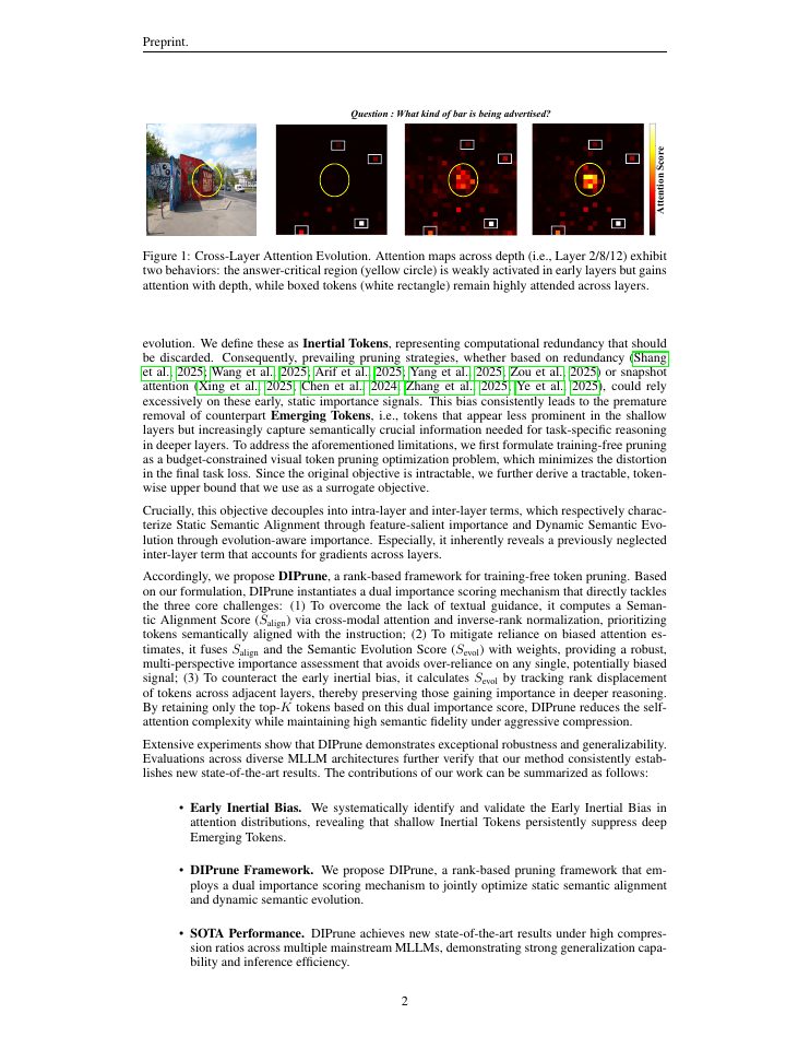 Page 2 of DIPrune: Task-Aware Token Pruning with Dual Importance for Efficient Multimodal Language Models