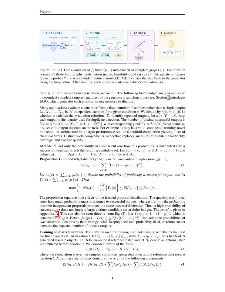 Page 3 of Evolutionary One-Step Generators: Fast and Diverse Sampling for Discrete Design