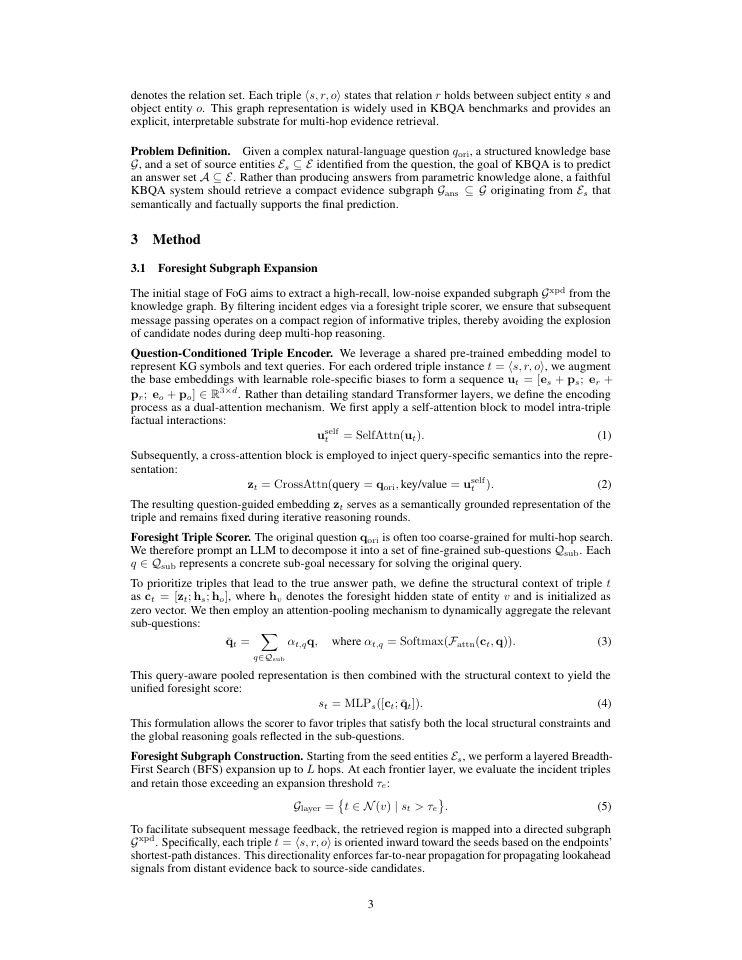 Page 3 of Foresight-over-Graph: Reasoning Beyond Local Horizons for Knowledge Base Question Answering