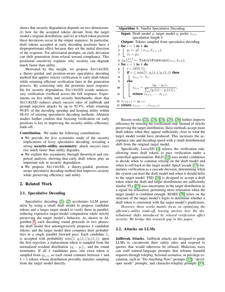 Page 2 of Secure Speculative Decoding for Large Language Models