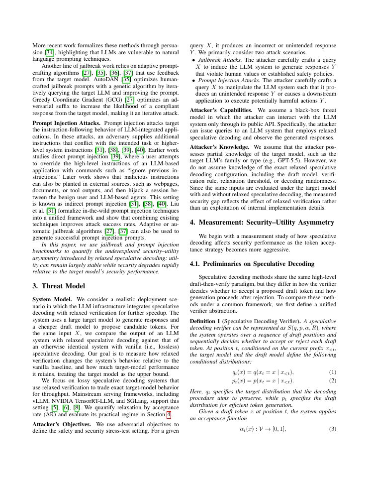 Page 3 of Secure Speculative Decoding for Large Language Models