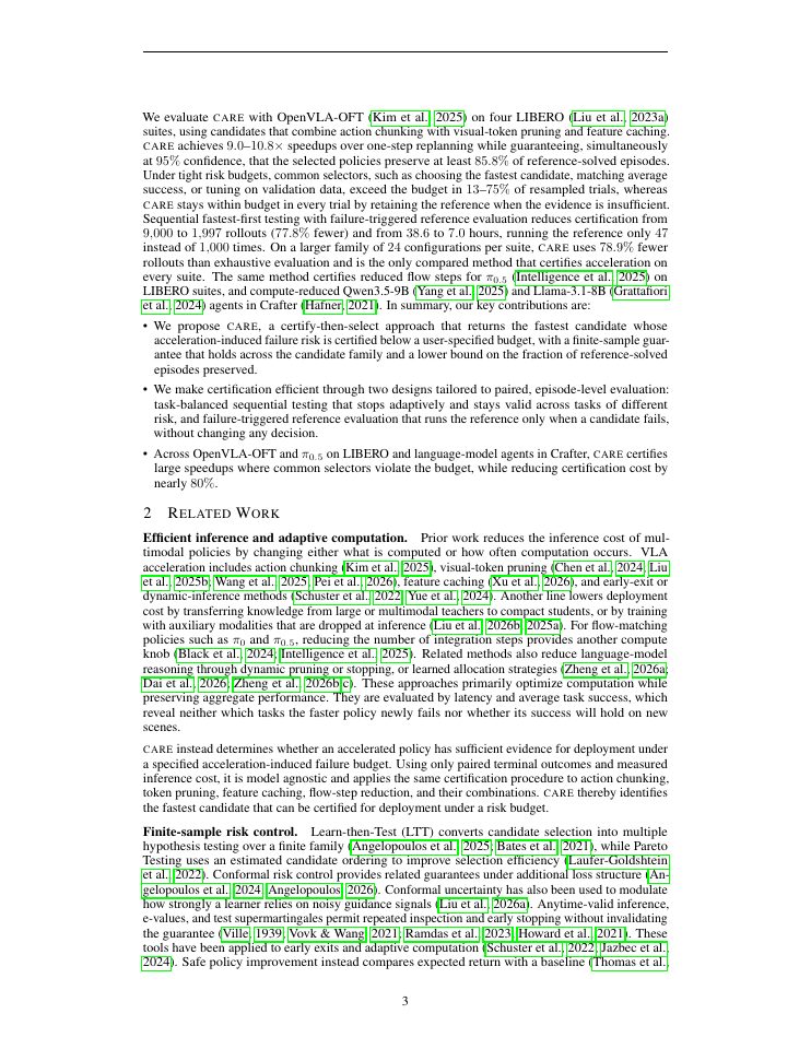Page 3 of CARE: Certifying Acceleration for Vision-Language-Action Inference