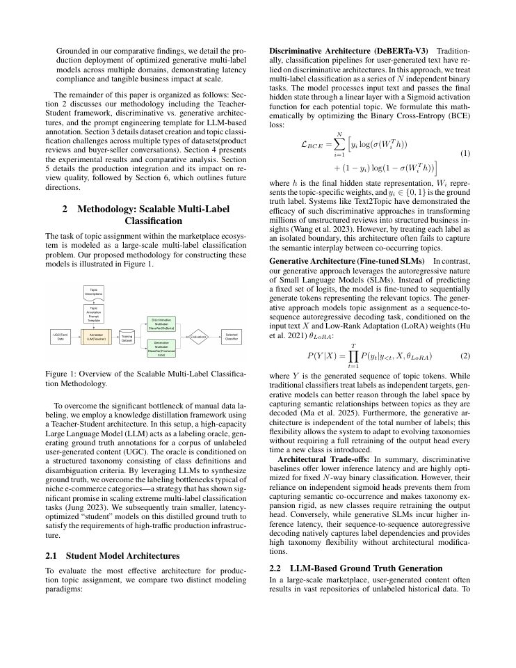 Page 2 of Multi-Label Topic Assignment via LLM Distillation: A Comparative Analysis of Generative vs. Discriminative Student Models