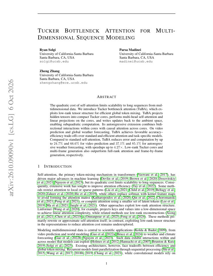 First page of Tucker Bottleneck Attention for Multi-Dimensional Sequence Modeling