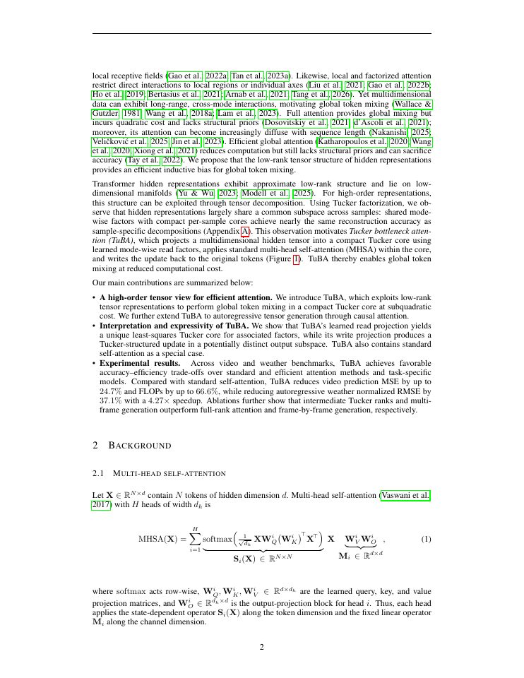 Page 2 of Tucker Bottleneck Attention for Multi-Dimensional Sequence Modeling