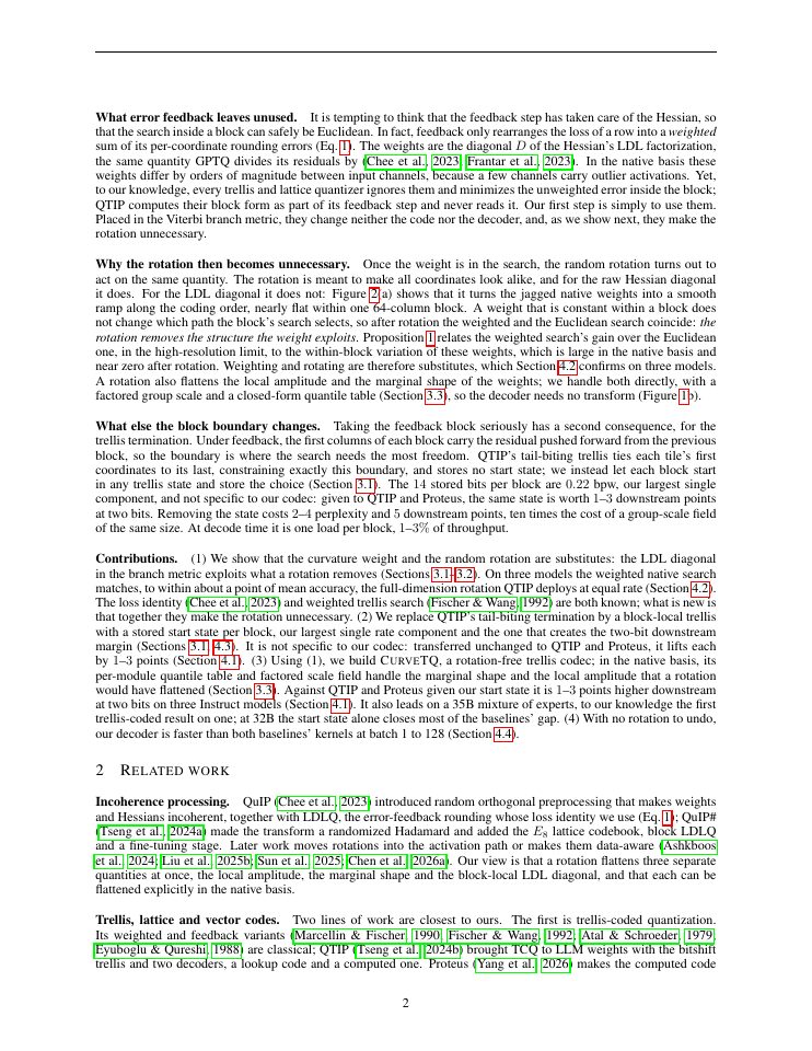 Page 2 of CurveTQ: Rotation-Free Trellis Quantization of LLM Weights via Curvature-Weighted Search