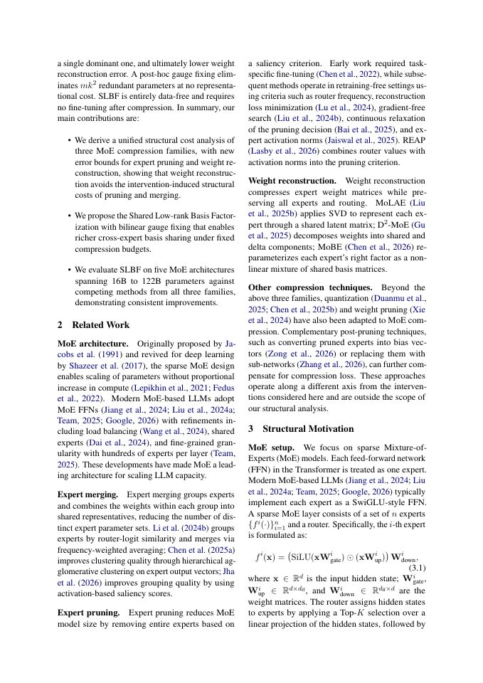 Page 2 of Shared Low-rank Basis Factorization for Data-free Mixture-of-Experts Compression