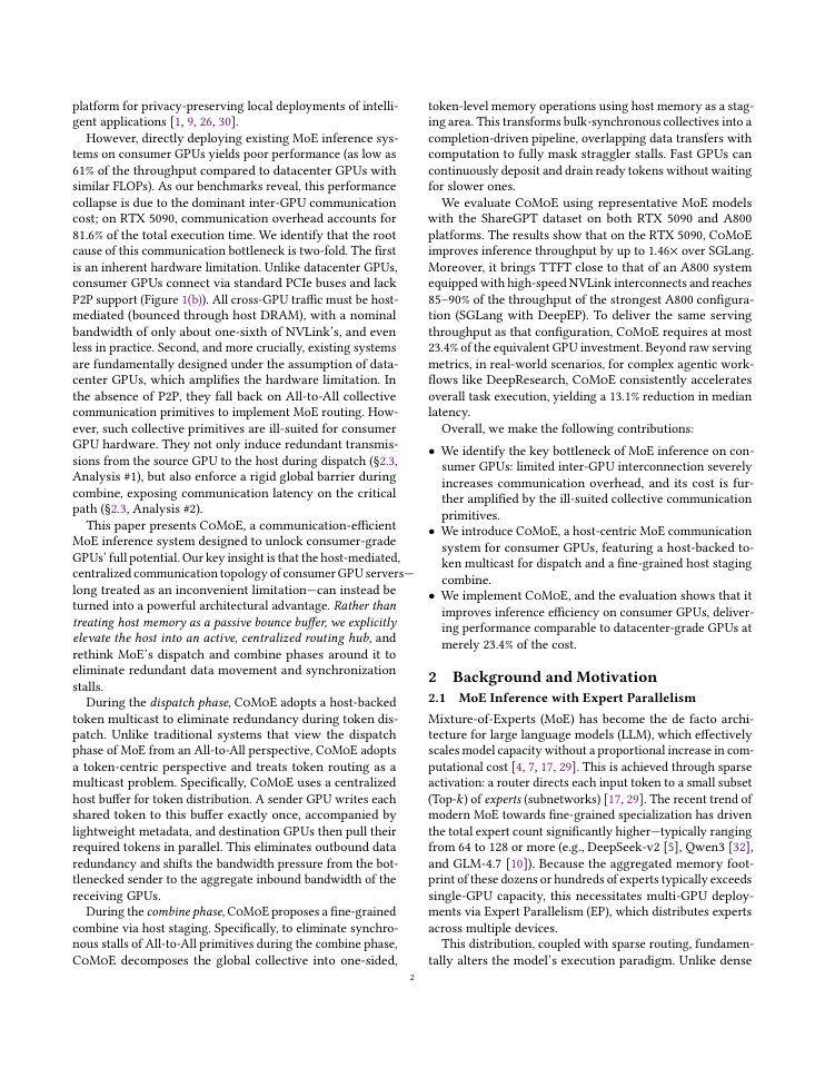 Page 2 of Democratizing MoE inference on commodity GPUs with CoMoE