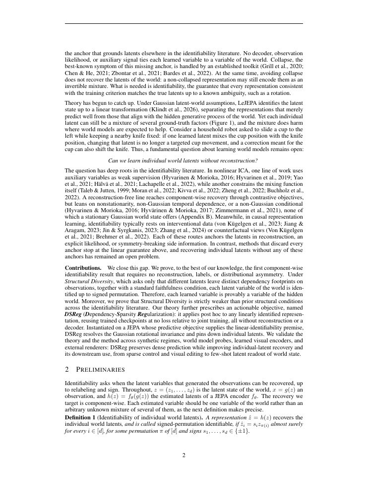 Page 2 of DSReg: Provably Recovering Individual World Latents without Reconstruction