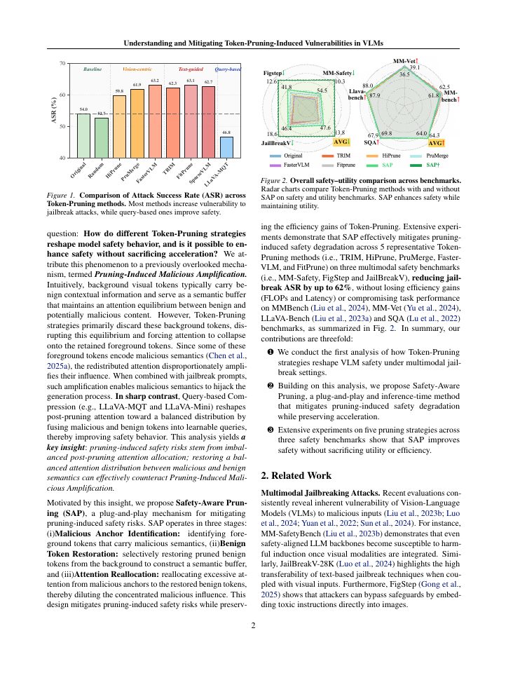 Page 2 of Understanding and Mitigating Token-Pruning-Induced Vulnerabilities in VLMs