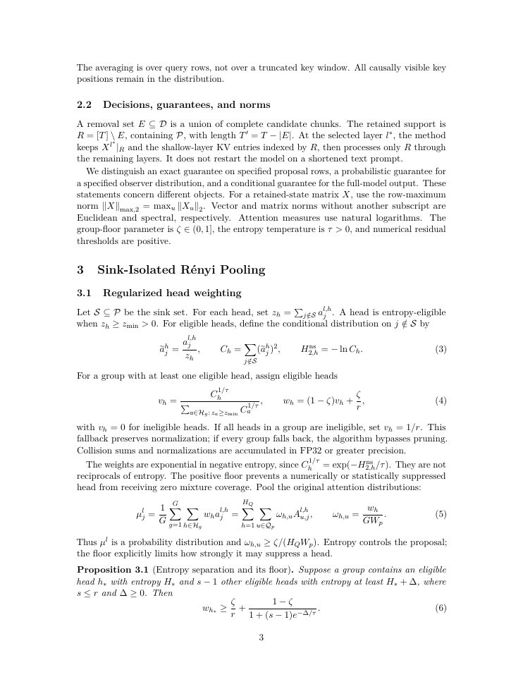 Page 3 of EntroPrefill: Renyi-Guided Context Pruning with Conditional Stability Guarantees for Retrieval-Augmented Generation