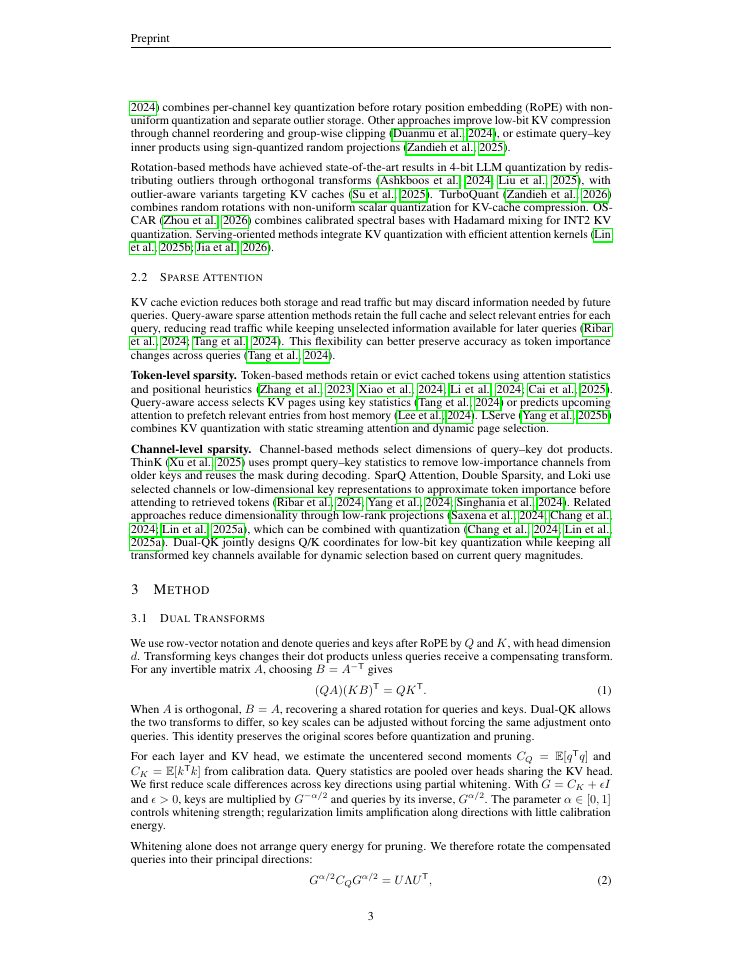 Page 3 of Dual-QK: Sharp Queries and Flat Keys for Prunable 2-bit KV Caches